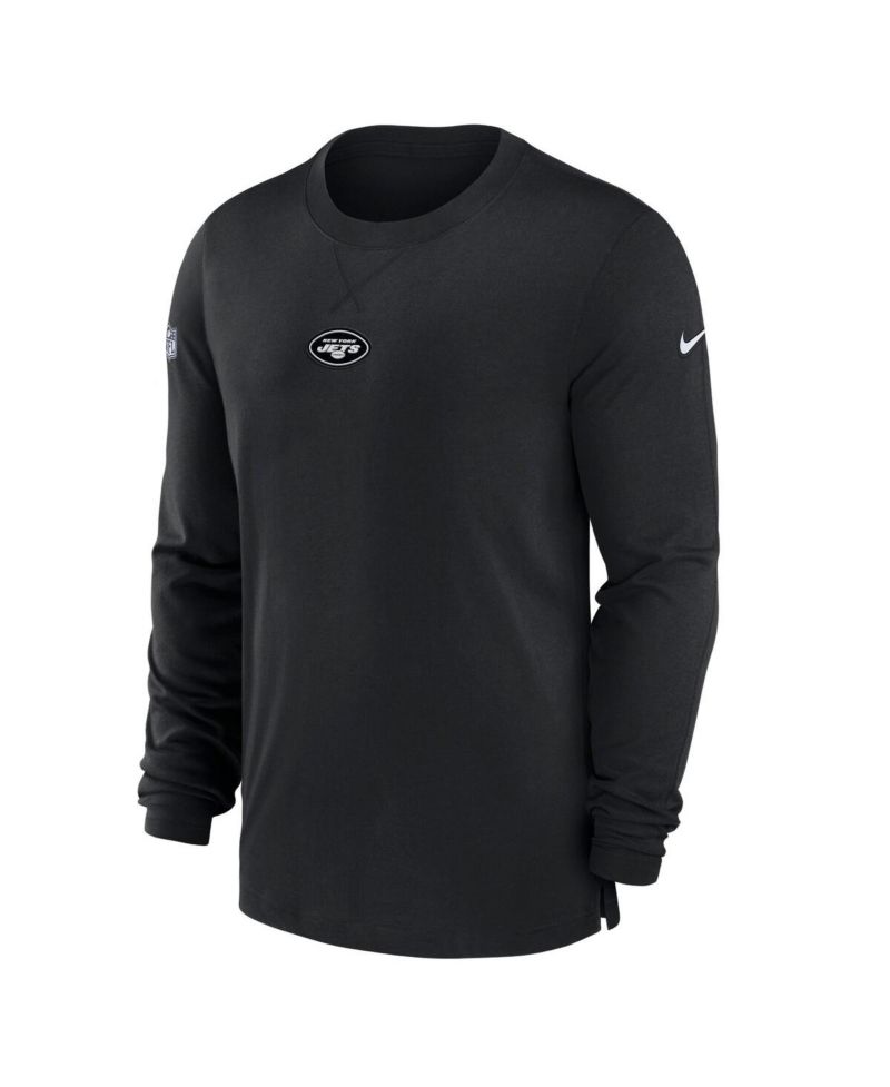 Men's Black New York Jets 2023 Sideline Performance Long Sleeve T-shirt