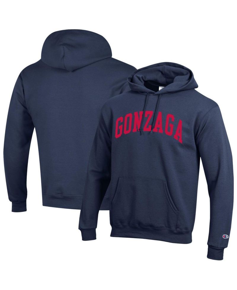 Men's Navy Gonzaga Bulldogs Basic Arch Fleece Pullover Hoodie