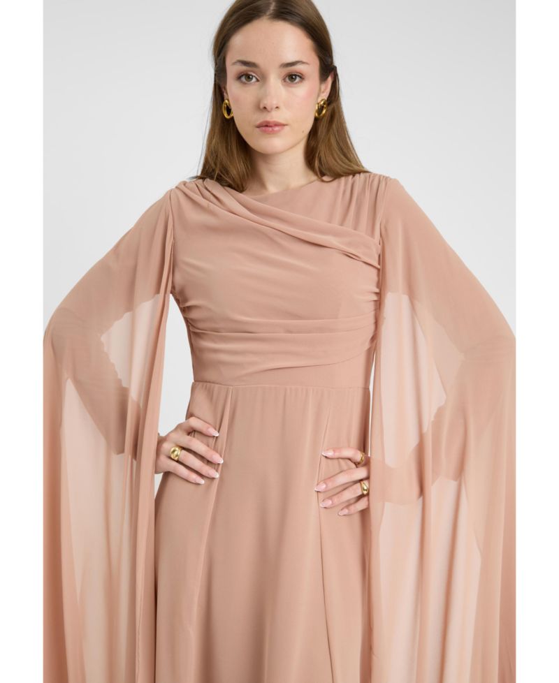 Women's Modest Chiffon Dress Maxi With Wrap Style Top