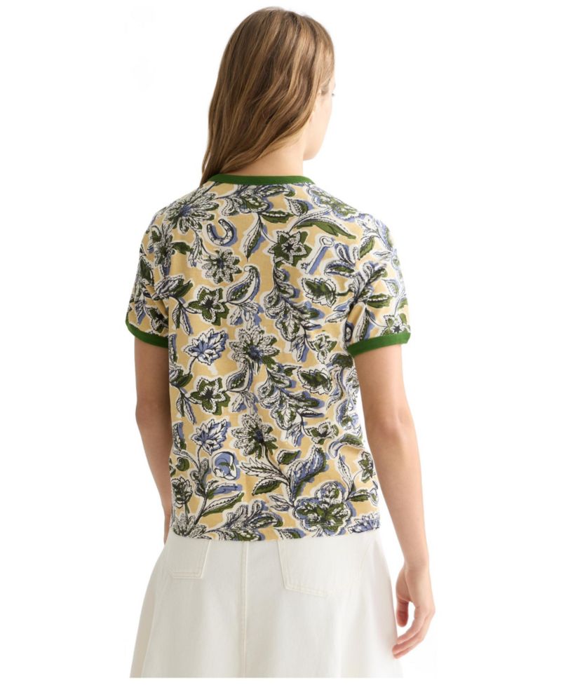 Women's Scotch and Soda Tops and Tees Printed Regular-Fit T-Shirt, Lucky Bandana Parsnip