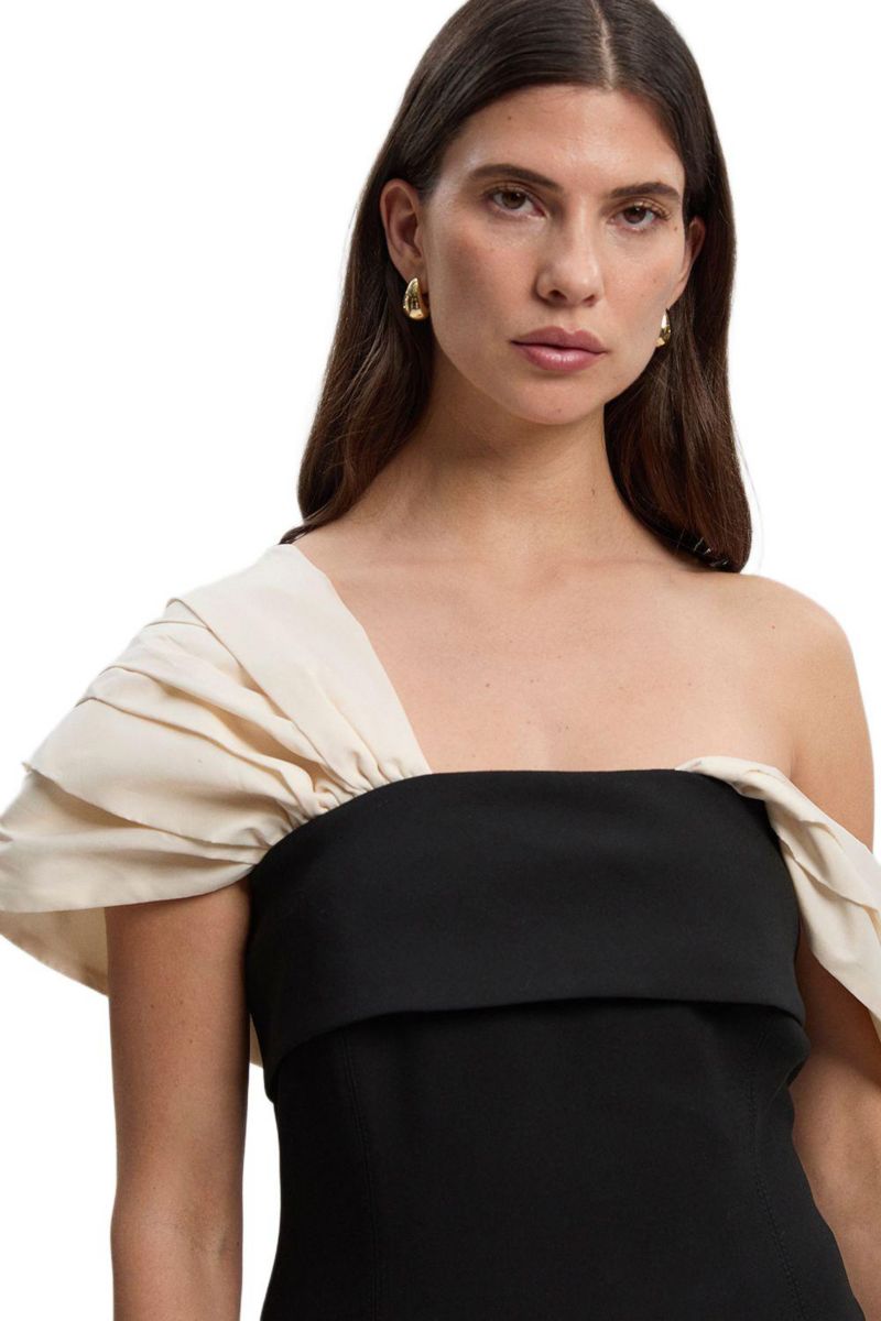 Women's Tailored Taffeta Sleeve Maxi Dress