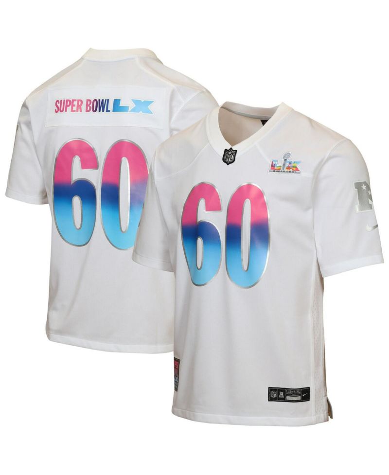 Big Boys and Girls White Super Bowl LX Game Jersey