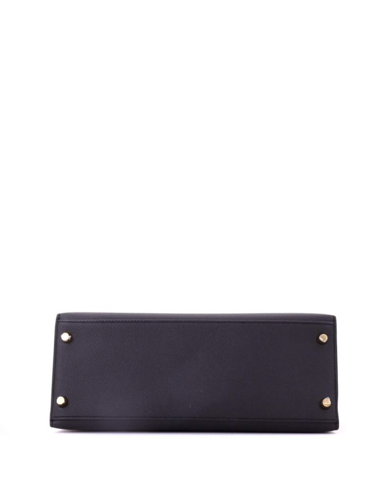 Pre-Owned Hermes Kelly 28 Handbag Black Epsom with Gold Hardware