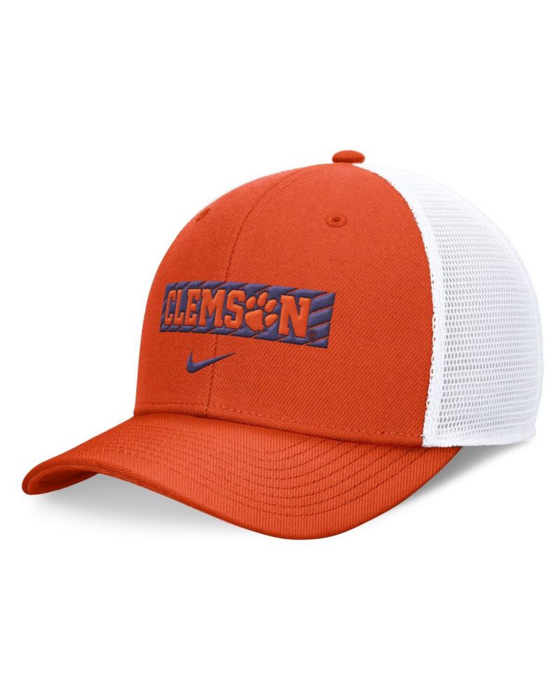 Men's Orange/White Clemson Tigers 2024 Sideline Trucker Adjustable Hat