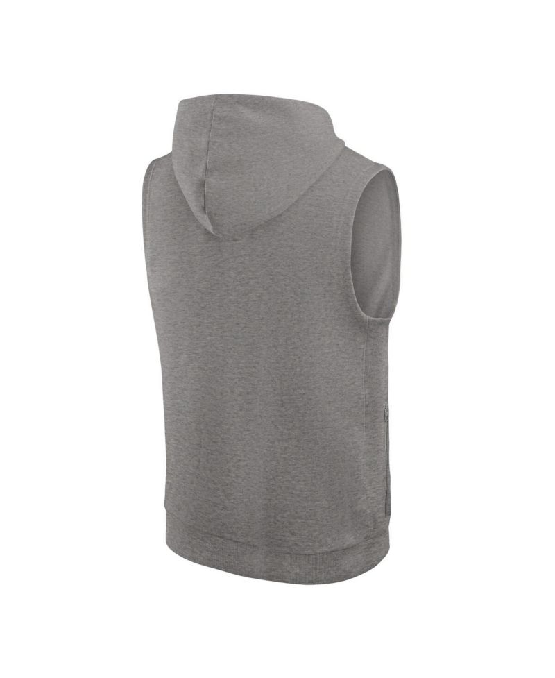 Men's Heather Gray Syracuse Orange Sleeveless Pullover Hoodie