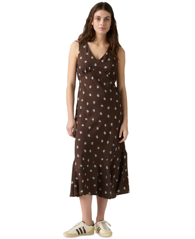 Premium Women's Brita V-Neck Sleeveless Slip Dress