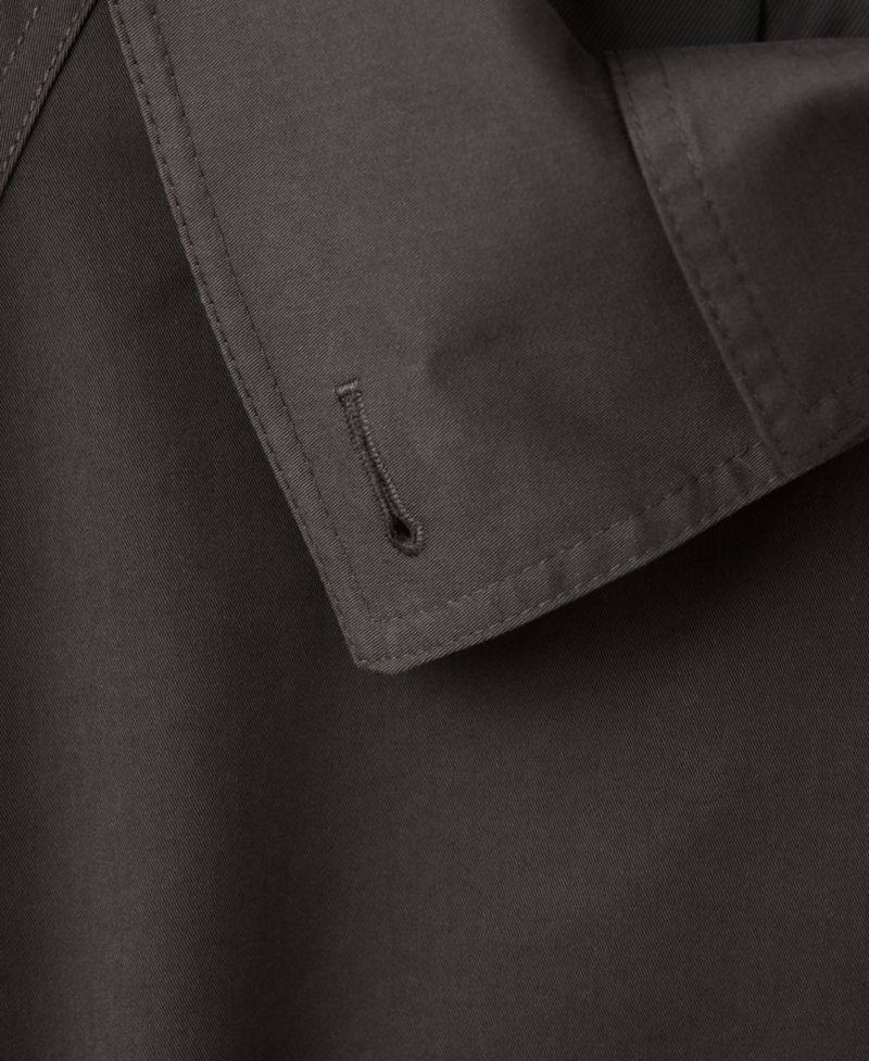 Women's Long Belted Funnel-Neck Trench Coat