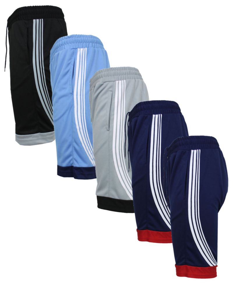 Men's 5-Pack Lightweight Breathable Moisture Wicking Mesh Shorts