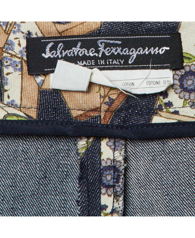 Women's Floral Gancini Print Denim Straight Jeans