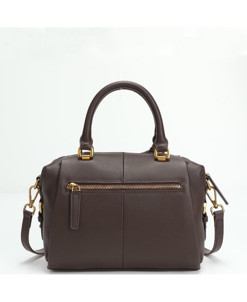 Quinn Women's Pebbled Leather Boston Bag Structured Doctor Bag Top Handle Satchel Crossbody Bowling Handbag