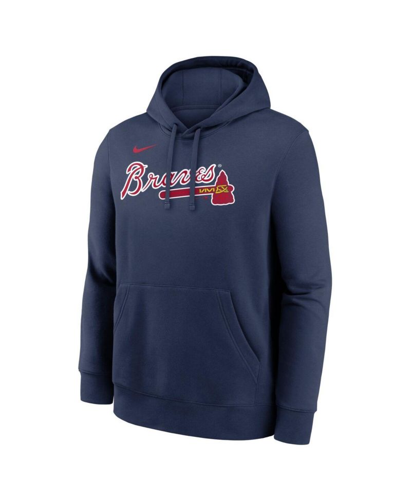 Men's Navy Atlanta Braves Dri-Fit Club Hoodie