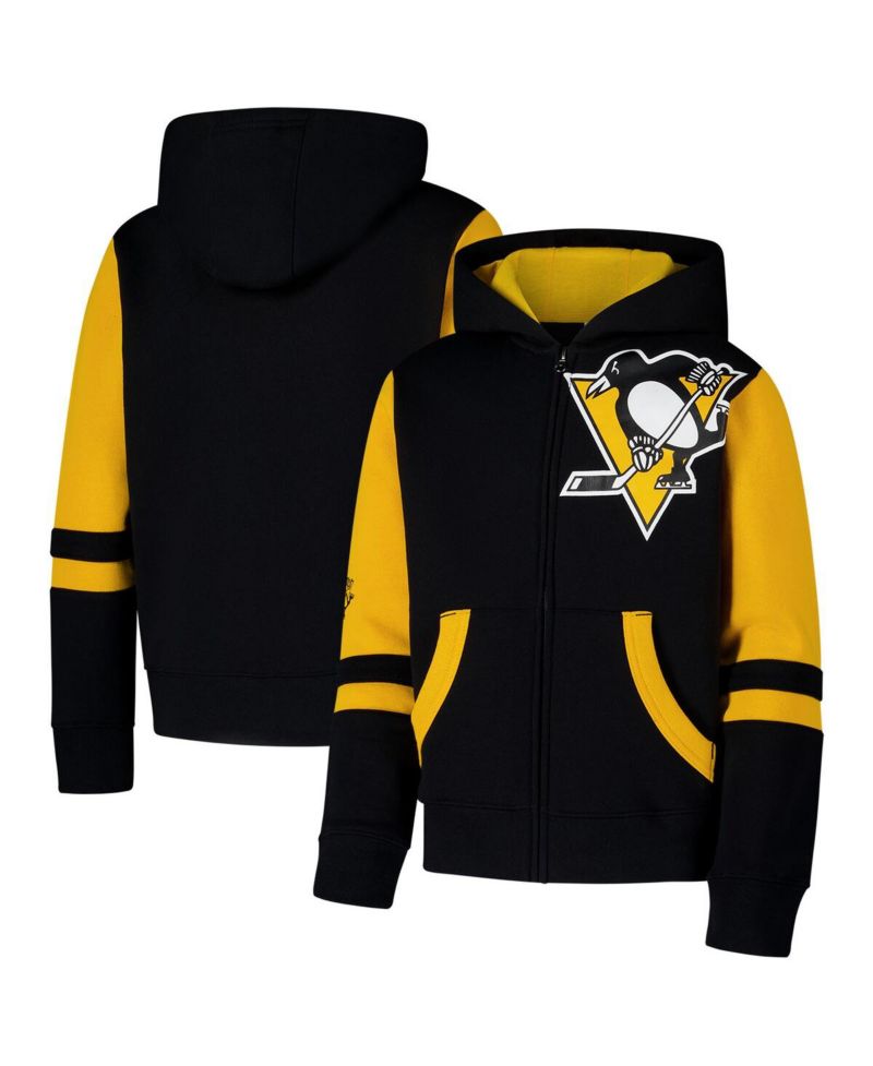 Big Boys and Girls Black Pittsburgh Penguins Face Off Full-Zip Hoodie
