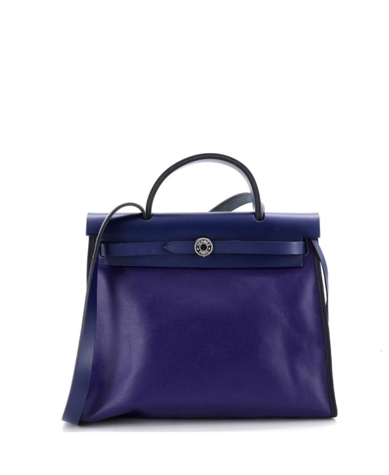 Pre-Owned Hermes 31 Herbag Zip Berline Vache Canvas and Leather