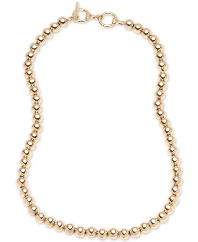 Gold-Tone Metal Bead 20" Collar Necklace