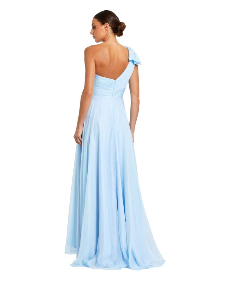 Women's Pleated One Shoulder Chiffon Gown