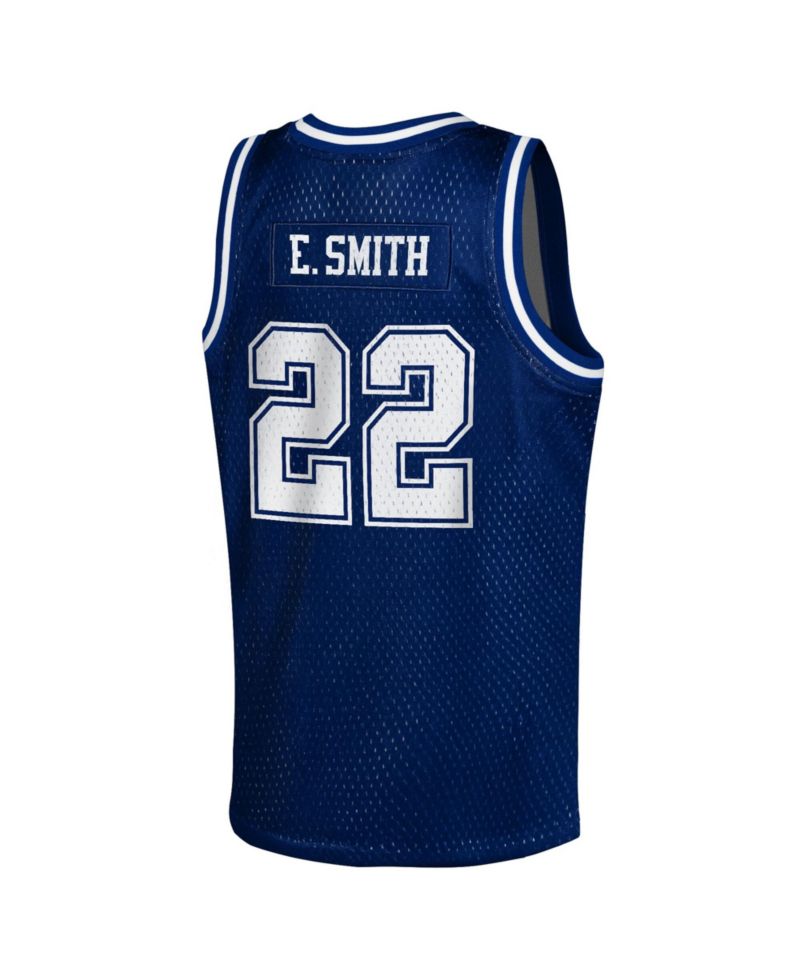 Big Boys and Girls Emmitt Smith Navy Dallas Cowboys Retired Player NFL Basketball Fashion Jersey