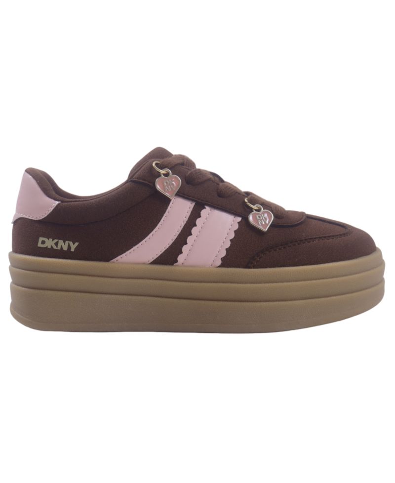 Girls' Tri Geselle Platform Heart Charm Lace-Up Sneakers