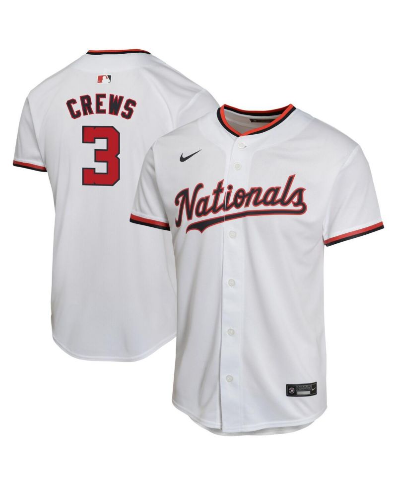 Big Boys and Girls Dylan Crews White Washington Nationals Alternate Game Player Jersey