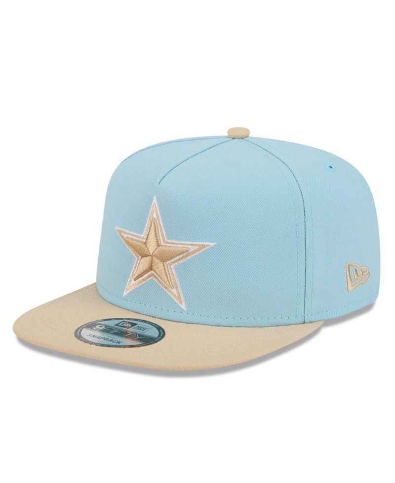 Men's Light Blue/Brown Dallas Cowboys Two-Tone Color Pack A-Frame 9FIFTY Snapback Hat