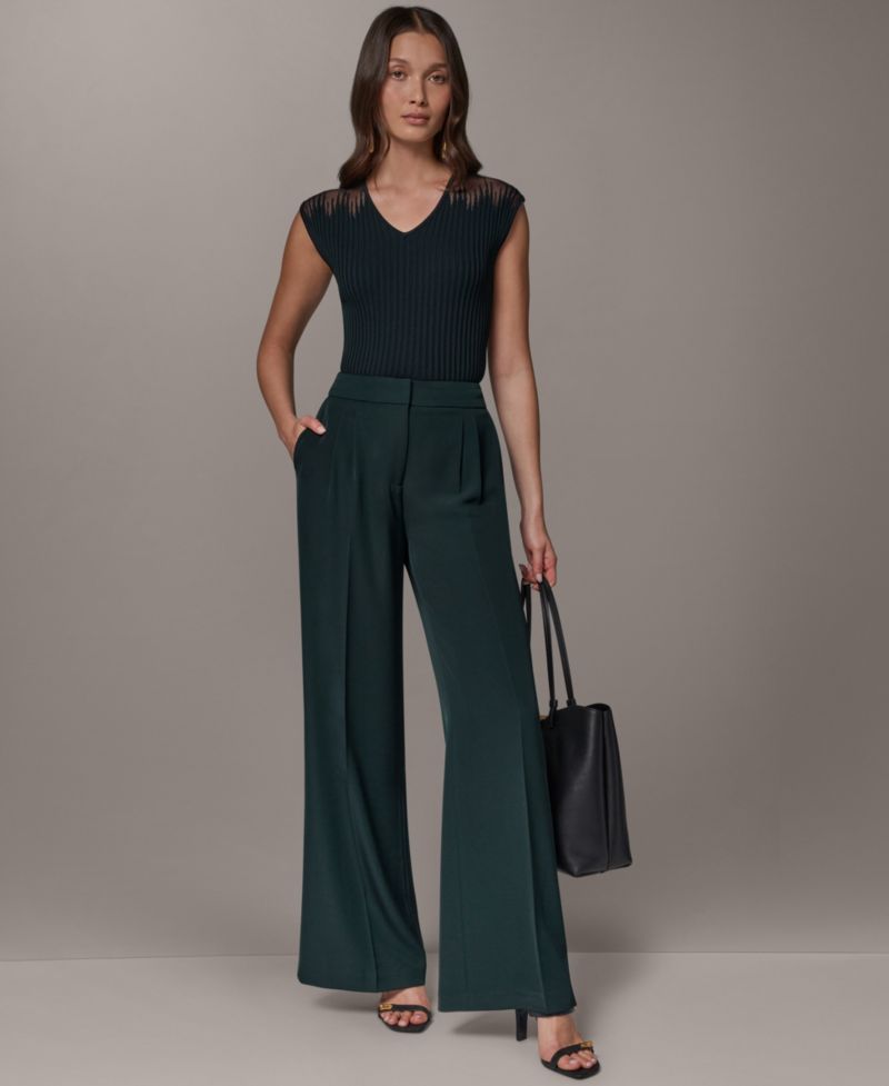 Petite Mid-Rise Wide-Leg Pants