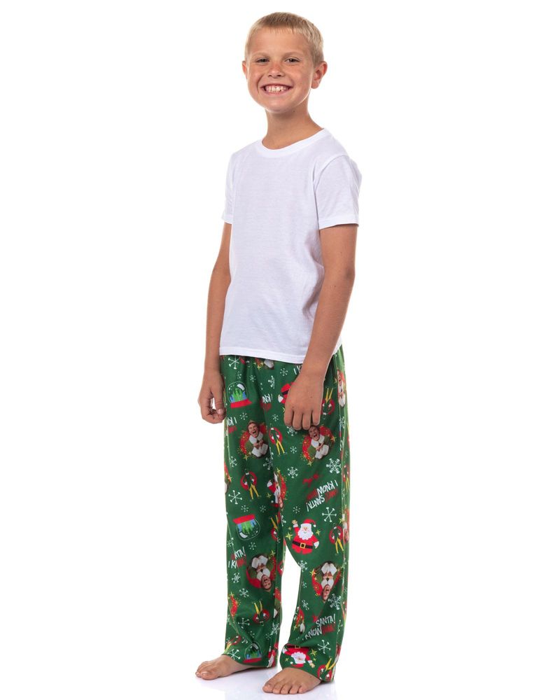 Pajama Pants Boys' Buddy OMG I Know Him All-Over Christmas Movie Flannel Loungewear Kids