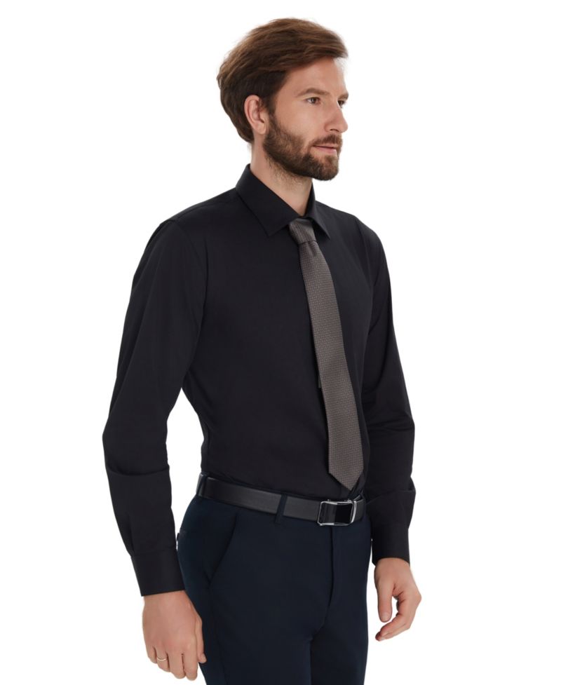 Men's Solid Slim-Fit Dress Shirt