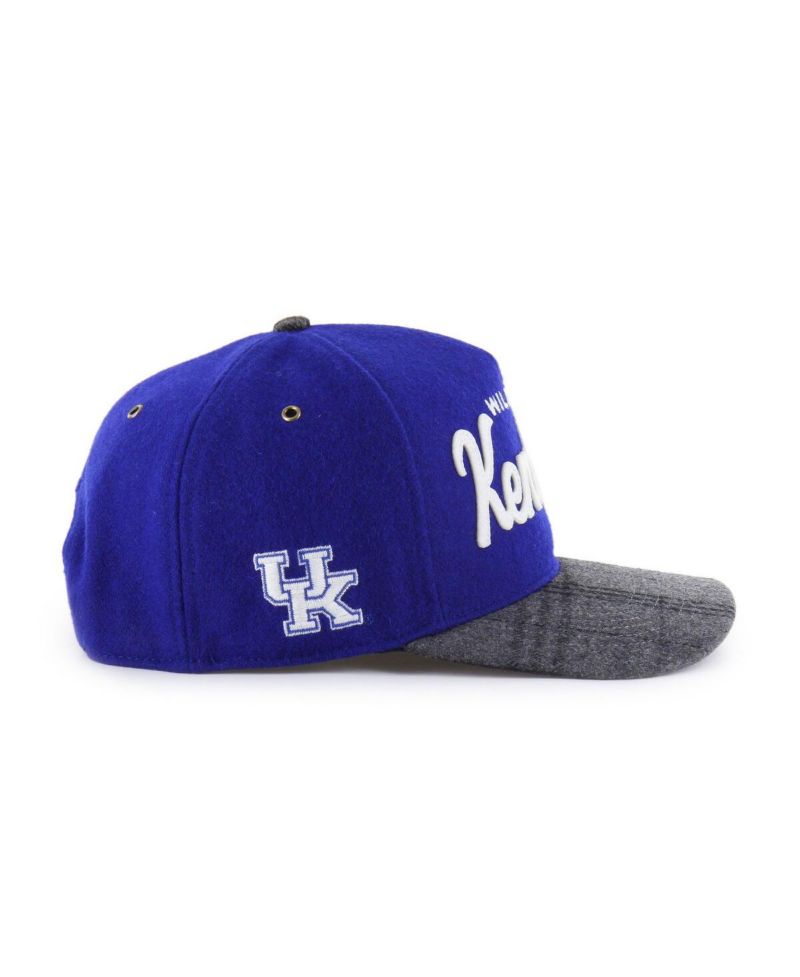 Men's and Women's Royal Kentucky Wildcats Windowpane Plaid Collection Hitch Adjustable Hat