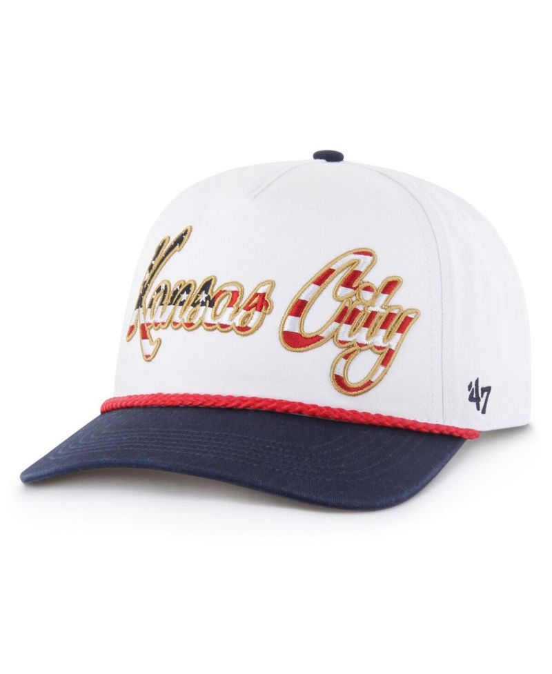 Men's White Kansas City Chiefs Patriotic Overhand Hitch Adjustable Hat