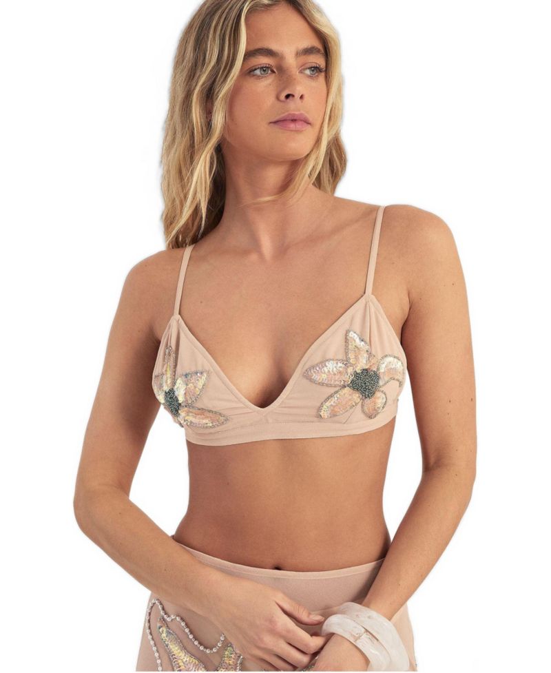 Women's Flower Embellished Bralet