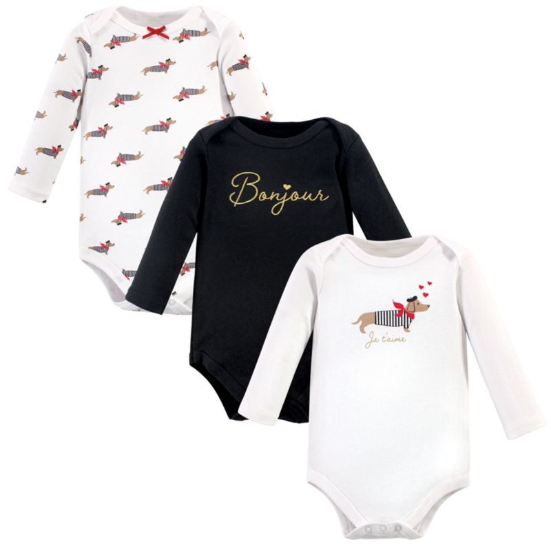 Baby Girls Hudson Essential All-Cotton Long-Sleeve Bodysuit Triple Pack