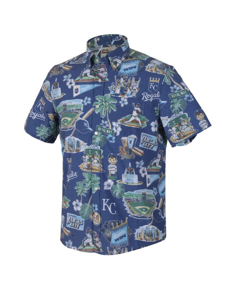 Men's Royal Kansas City Royals Scenic Tri-Blend Button-Down Shirt