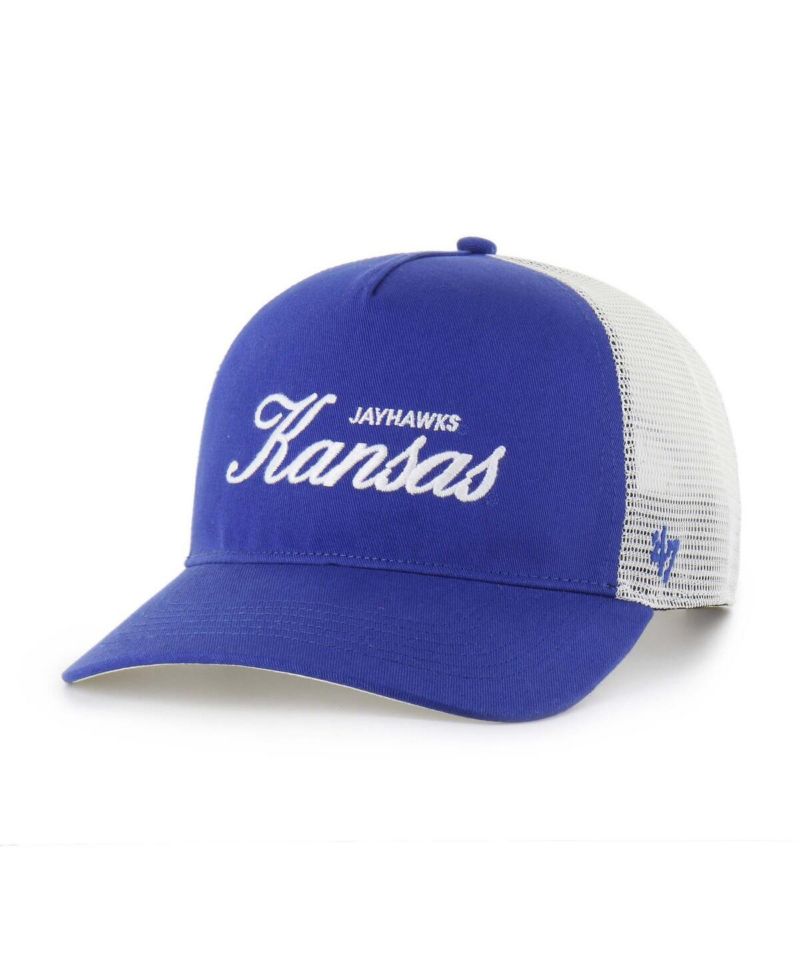 Men's and Women's Royal Kansas Jayhawks Contemporary Basics Foundation Trucker Hitch Adjustable Hat