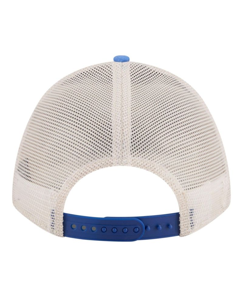 Men's Stone/Royal Florida Gators Frayed Patch 9FORTY M-Crown A-Frame Trucker Adjustable Hat