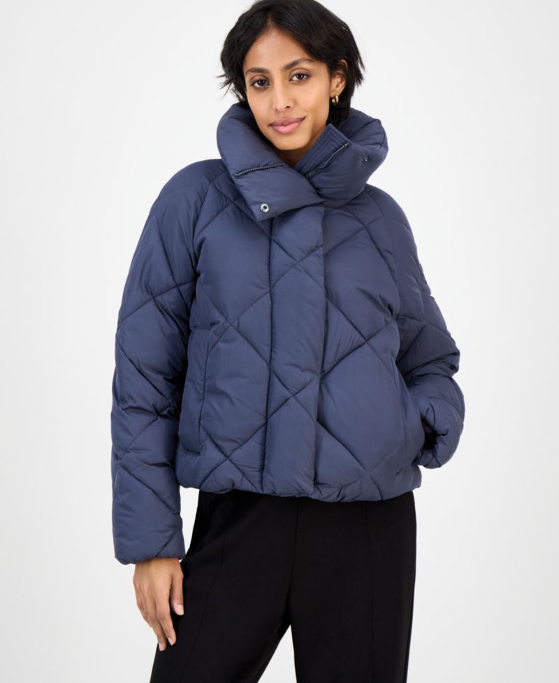 Women's Short Diamond Puffer Coat
