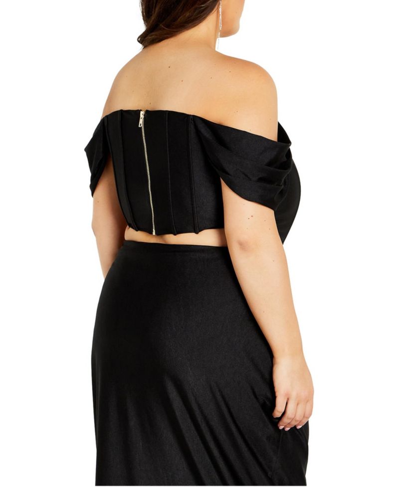 Plus Size Fleur Off Shoulder Fitted Corset