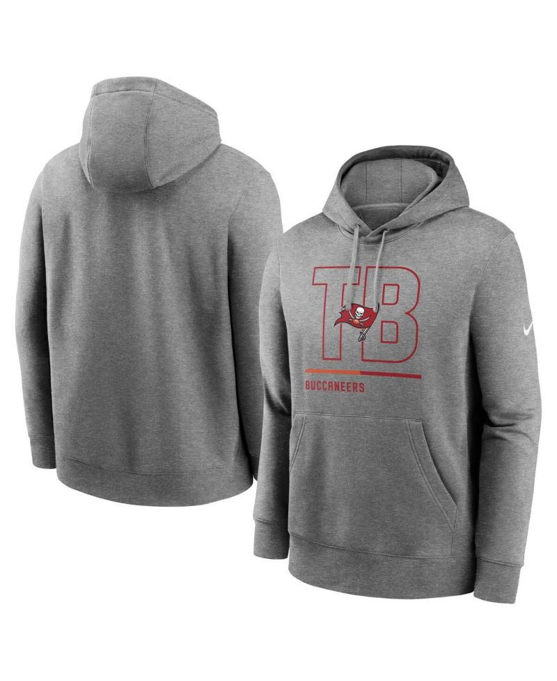 Men's Heathered Gray Tampa Bay Buccaneers City Code Club Fleece Pullover Hoodie