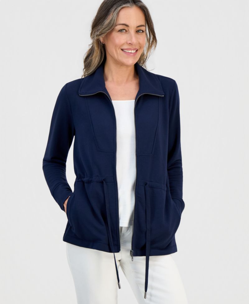 Petite LuxLounge Fleece French Terry Chunky Zip Jacket