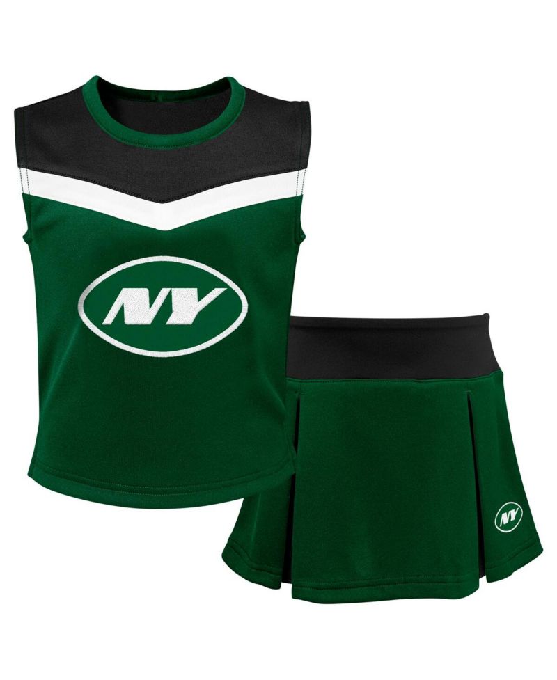Big Girls 2-Piece Green New York Jets Spirit Cheerleader Dress Set