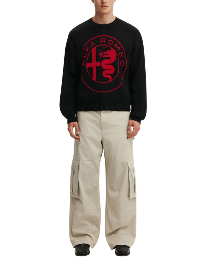 Men's Modern Box-Fit Crew Knit Long-Sleeve Sweater