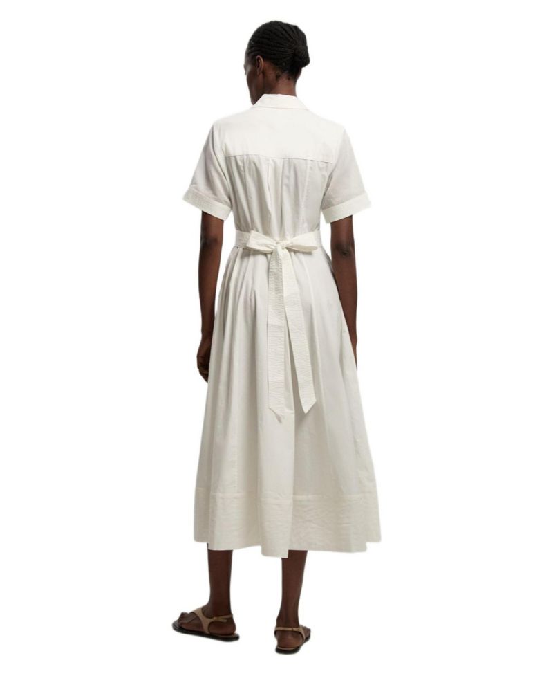 Women's Utility Short Sleeve Organdie Midi Dress