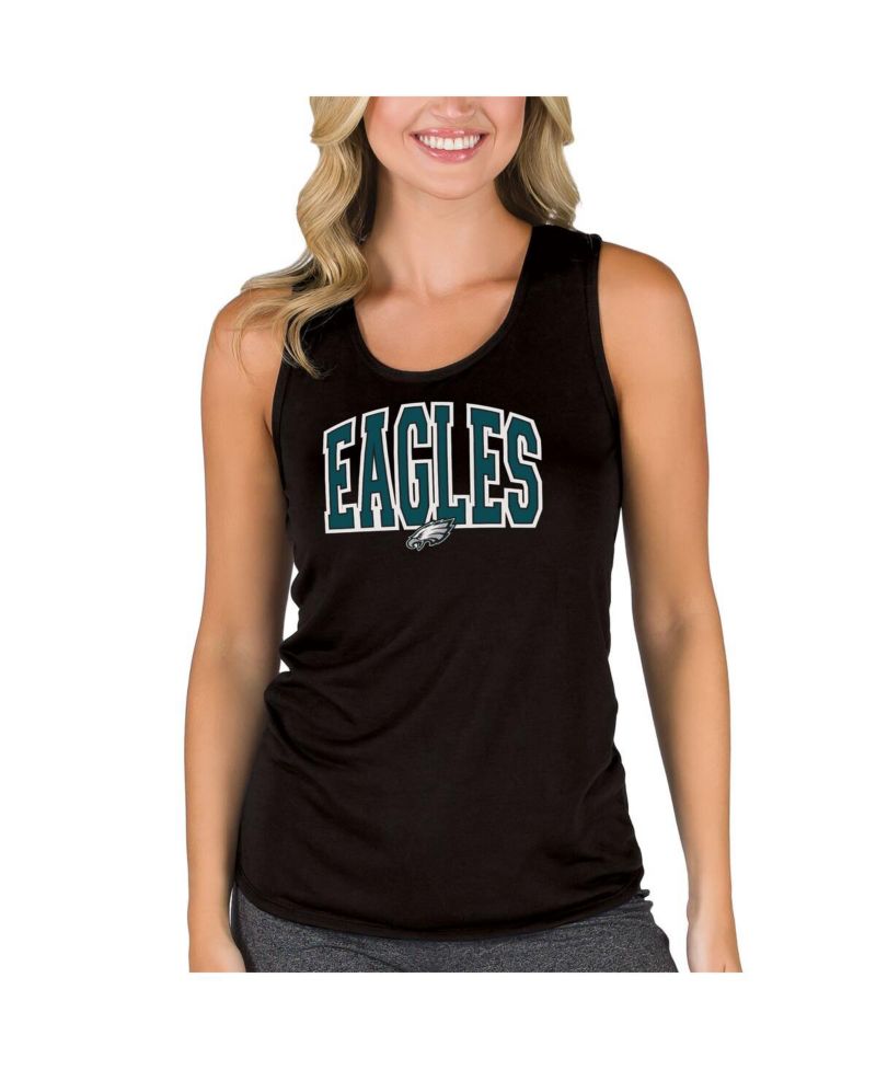Women's Black Philadelphia Eagles Marathon Racer Back Tank Top