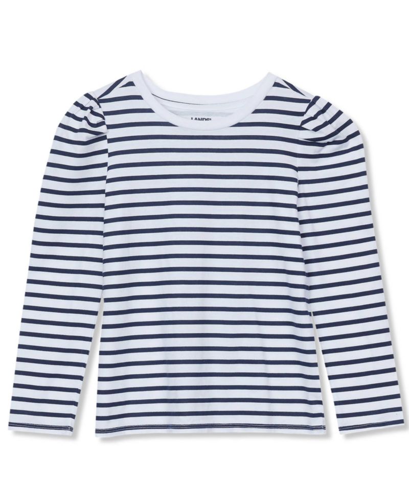 Girls Long Sleeve Graphic Tee With Puff Shoulder