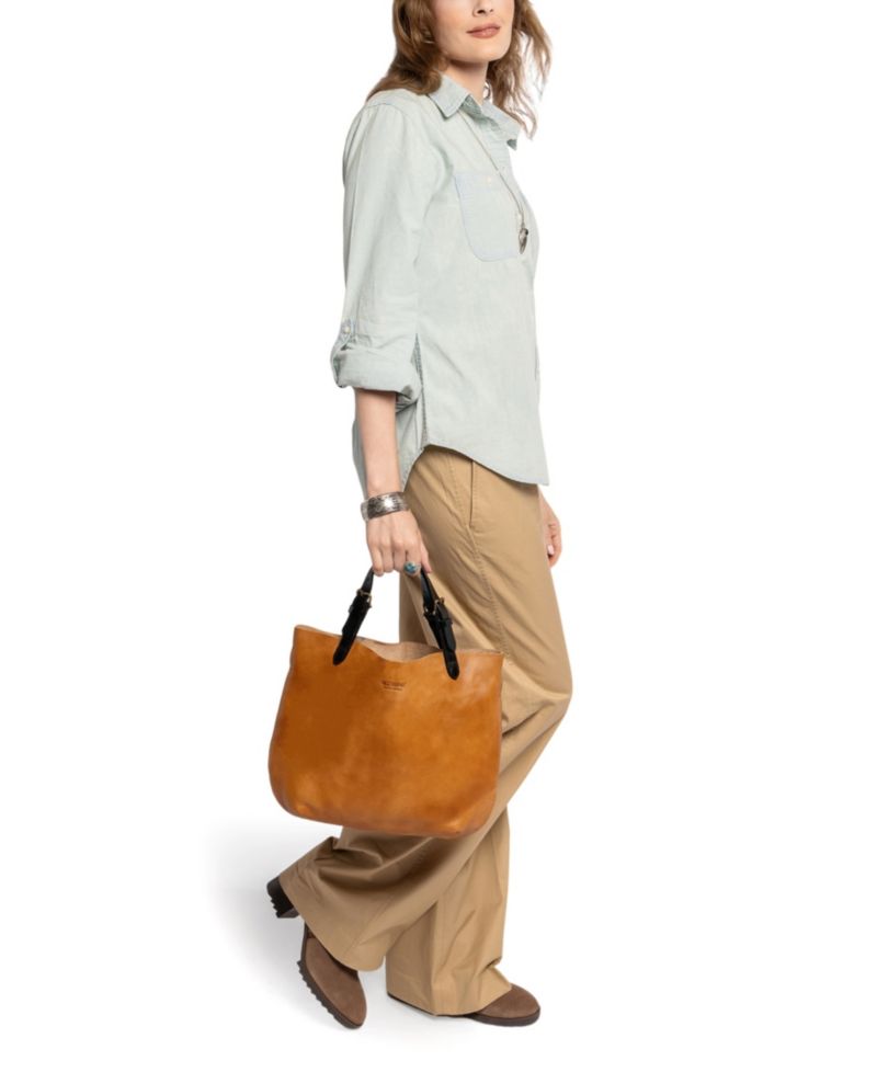 Dip Dye Mini Leather Crossbody Tote Bag