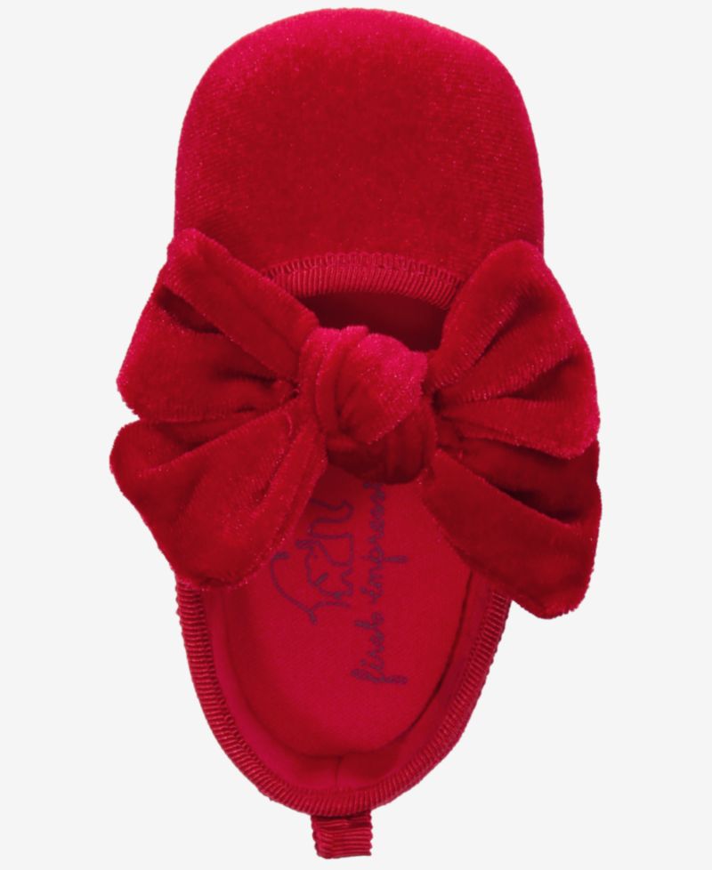 Baby Girls' Velvet Bow Hard-Sole Ballet Flats