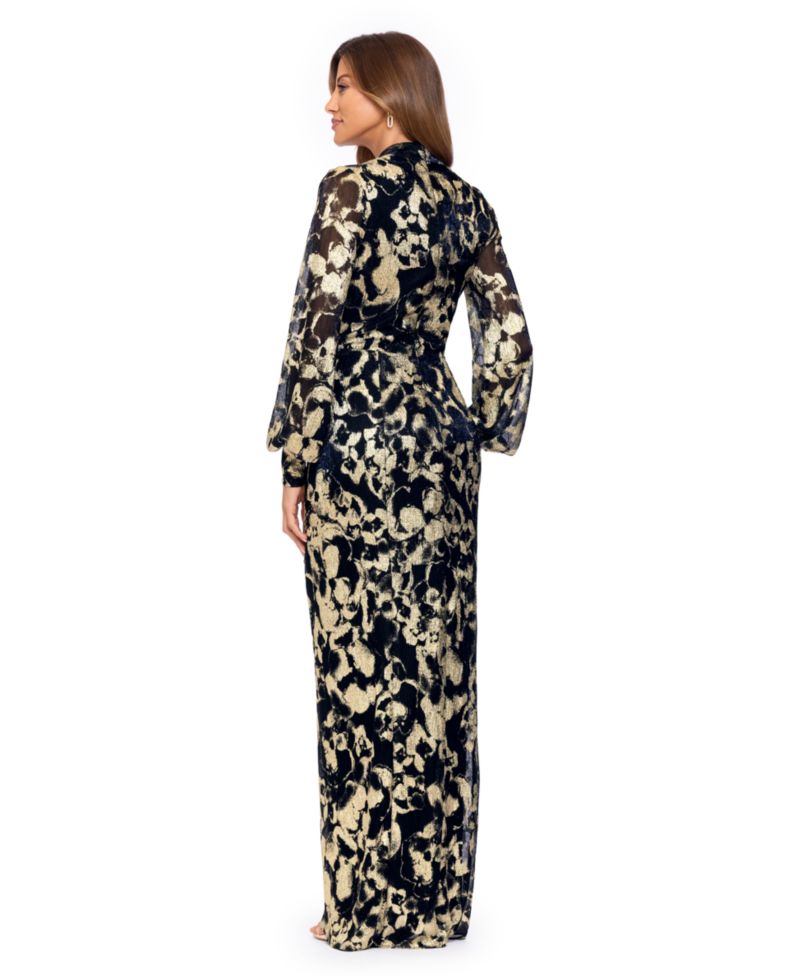 Women's Floral Long-Sleeve Gown