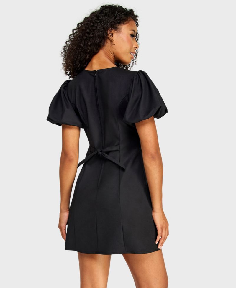 Juniors' Scallop Button-Front Mini Dress
