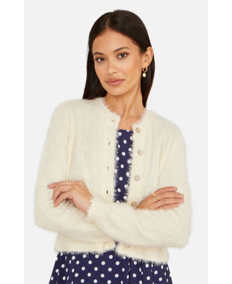 Women's Eyelash Knit Long Sleeve Cardigan