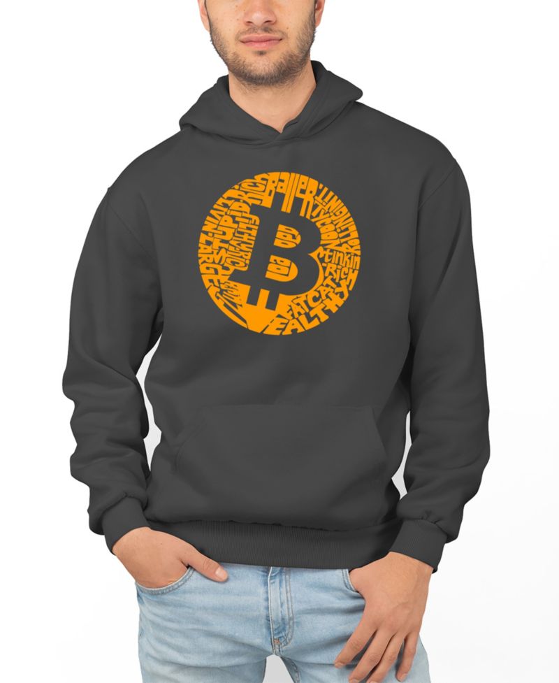 Men's Bitcoin Word Art Hooded Sweatshirt