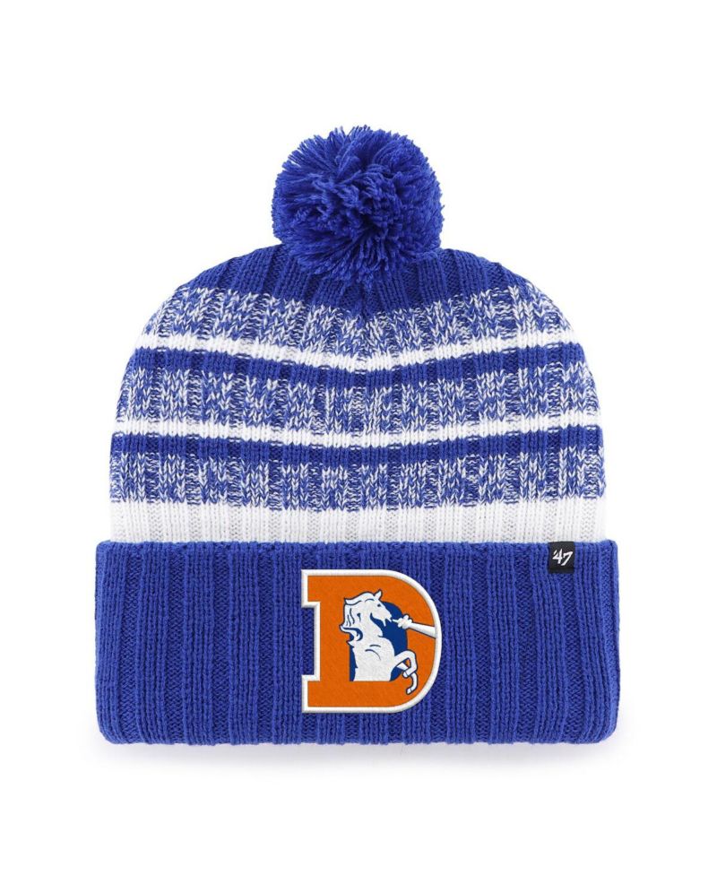 Men's Royal Denver Broncos Tavern Cuffed Knit Hat with Pom