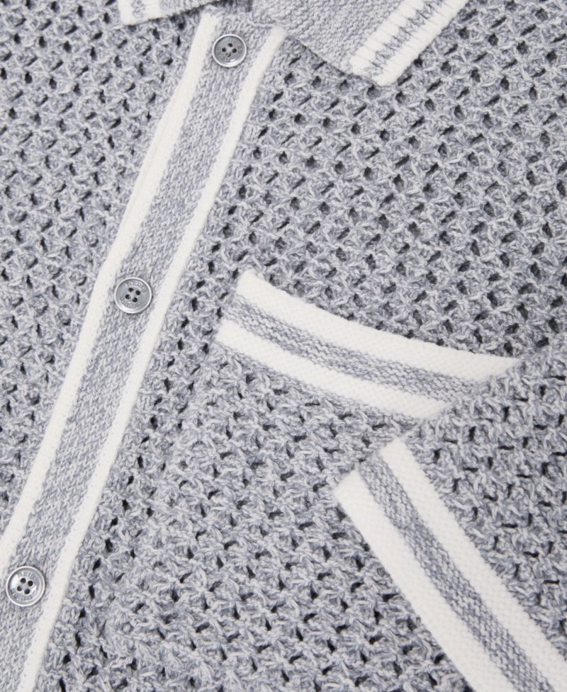 Men's Meadows Button Through Crochet Shirt